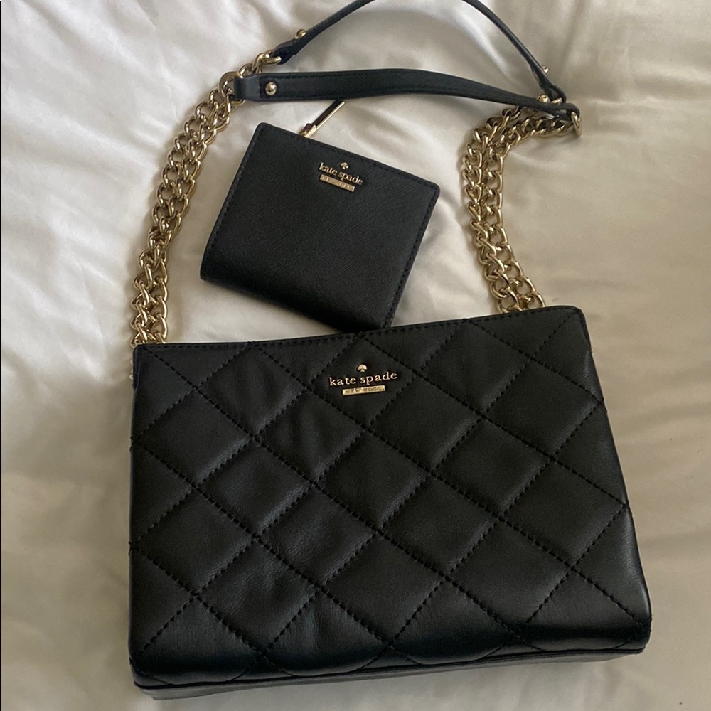 Kate Spade Black Quilted Shoulder Bag
